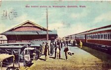 CENTRALIA WASHINGTON RAILROAD STATION train 1913 picture