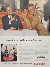 1942 Four Roses Whiskey Fortune WW2 Print Ad Q4 Lone-Star John Falter Ashtray picture