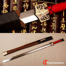 Handmade Chinese Han Dynasty Jian High Carbon Steel Rosewood Double Edge Sword汉剑 picture