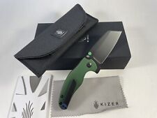 Kizer Exclusive Mini Sheepdog  Green Aluminum Black CPM-4V w/ Thumb Studs Added picture