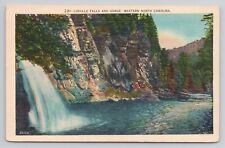 Linville Falls & Gorge Western North Carolina Linen Postcard No 4534 picture