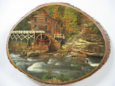 Vintage Rustic Lacquered Wood Art Great Smoky Mountains Plaque 10.25 x 8 in picture