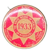 VINTAGE 1933 THE STATE BOARD OF HEALTH OF MISSOURI LAPEL PIN BADGE picture