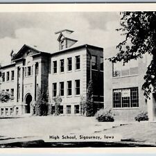 c1940s Sigourney, IA High School Black & White Post Card Silvercraft Dexter A202 picture