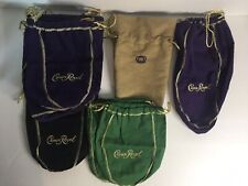 Crown Royal Whiskey EMPTY Bags Bulk Lot Of 14 Bags  Purple, Green, Tan. Black picture