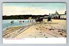 Newport, RI-Rhode Island, Bathing Beach Antique c1906, Vintage Souvenir Postcard picture