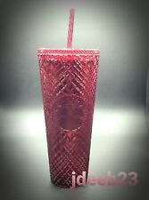 Starbucks 2022 Holiday Merlot Burgundy Jeweled 24 Oz Venti Cold Cup Tumbler  picture