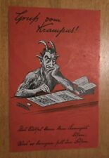 Krampus Doing Crossword Puzzle Vintage Postcard picture