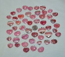 50 pcs LOT Rhodochrosite Gemmy Hearts pendants from Argentina * Wholesa Bulk A+ picture