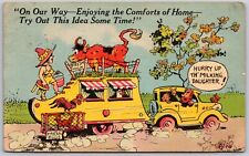 Camper Humor Hobo Hick Cow Chicken Middletown Ohio OH Vintage Postcard comic picture