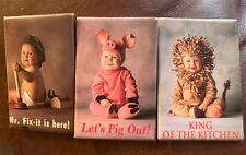 Lot of 3 1996 Tom Arma Baby Magnets Mr. Fix-it, Let’s Pig Out, King of Kitchen picture
