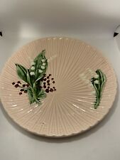German Majolica Lily of the Valley Plate Pink Numbered Vintage Antique Platter picture