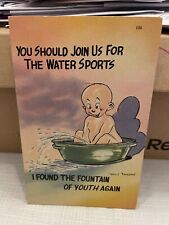 Vtg Postcard Linen Cartoon You Should Join Us For The Water Sports 1947 picture