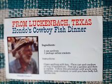 PHOTO POST CARD COWBOY FISH DINNER LUCKENBACH TEXAS. picture