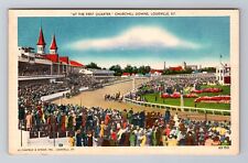 Louisville KY-Kentucky, At The First Quarter Churchill Downs, Vintage Postcard picture