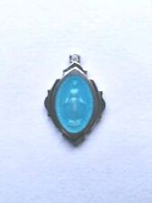 Vtg Sterling Silver Mary Miraculous Blue Enamel  Medal 7/8 Inch picture