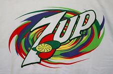 Rare Vintage 2000's Green Swirl 7up Brand Soda Advertising T-Shirt NOS New SZ XL picture