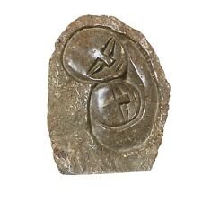 Zimbabwe Carved Shona Stone Madonna With Child in Rock Bed Sculpture picture