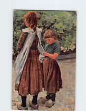 Postcard Sisters German Peasant Children Germany picture