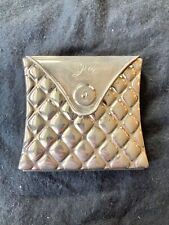 Beautiful Althorp Princess Diana Compact Mirror w/ Silver-plate Quilted Case. picture