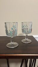 Set Of 2 Kokomo Westmoreland Glass Goblet with 3D Grapes & Painted Vines picture