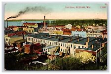 Postcard: WI 1911 Fox River, Birds-Eye View, Neenah, Wisconsin - Posted picture