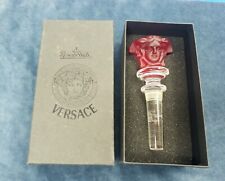 Vintage Rosenthal Versace Medusa RED  Frosted Crystal Wine Bottle Stopper picture