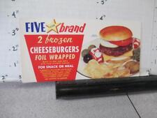 FIVE STAR frozen cheeseburgers (1) PARTIAL food packaging box 1950s Seattle WA picture
