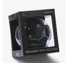 Nike Christmas Ornament Newborn Booties Black  w Gold  Air Jordan Logo NEW picture