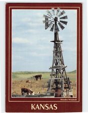 Postcard Wooden Windmill Kansas USA picture