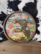 Vintage Florida Map Tray Home Decor Anodized Aluminum Serving Tray picture