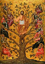 Wooden Greek Orthodox Christian Icon Jesus Christ The True Vine (5.5