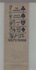 Matchbook Cover - Playing Card Suit - Walt's Tavern Easton, PA picture