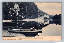 Delaware Water Gap PA-Pennsylvania, Indian Ladder Bluff, Canoe, Vintage Postcard picture