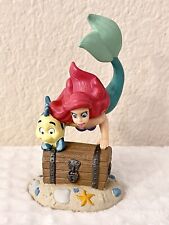VTG Disney Store Little Mermaid & Flounder Treasure Chest Ariel PVC Figurine tag picture