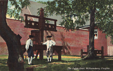 Williamsburg VA Virginia, The Public Gaol & Stocks, Vintage Postcard picture