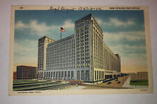 Vintage Postcard New Chicago Post Office Linen Standard View with Flag 1940 picture
