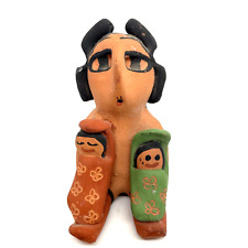 VTG Navajo Native American Pottery Storyteller Two Children Handmade Eva Plummer picture