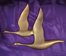 VTG brass 2 flying herons egrets birds wall art hangings 12 x 15 inches MCM picture