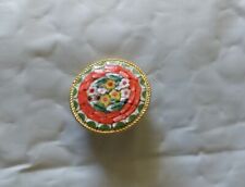 Vintage Micro Mosaic Round Pin Group of Flowers picture