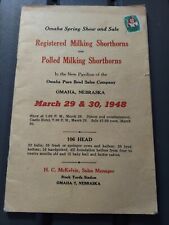 Vintage Registered Milking Shorthorn Omaha Spring Show & Sale Mar 29 & 30, 1948 picture