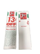 UNIQUE  Lot Of 2 Unused 7up BOTTLE CARTON STUFFER  RARE  1950s EARLY 1960s picture