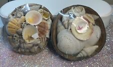 Vtg Crab Shells in Natural Coconut Hut  1/2 Size (2)  NIB made in Philippines picture