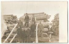 Loggers Lumberjacks ~ AZO RPPC Real Photo Postcard c.1909 #1 picture