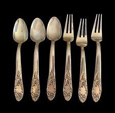 Small Set Of 6 Thai Siam Silverware Forks Spoons Replacement Gold-tone A15 picture