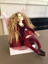 Fantasy Winward Fairy Doll Shelf Sitter Figurine Burgundy Sparkle Dress picture