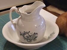 Antique English Pitcher And Basin  picture