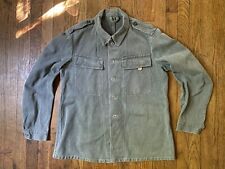 Vintage 40s WW2 Swiss Denim Prison Chore Jacket Cinch-back Coat KMV LUPRESS 52cm picture