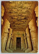 Postcard Egypt Interior View Of Osiris Columns In Egyptian Temple Posted picture