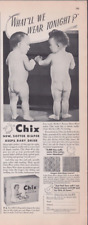 1940 Print Ad Chix Diapers What'll We Wear Tonight? Two Babies Also Disposable picture